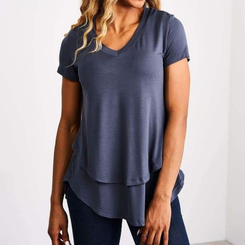 Latched Mama Tee in gray, xxs